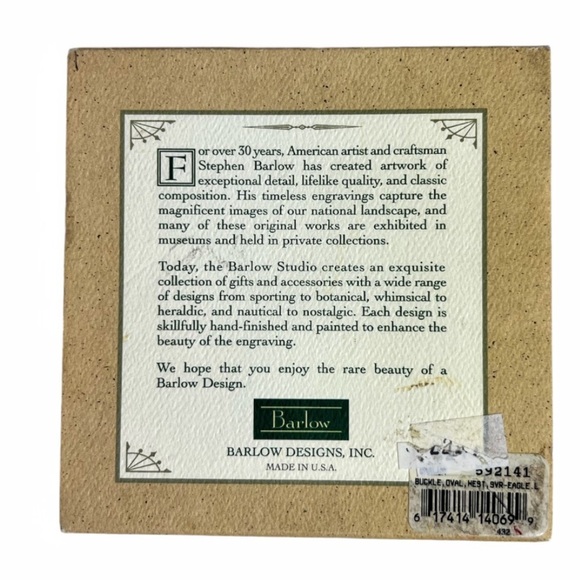 NIB Vintage Barlow Scrimshaw Bald Eagle Belt Buckle - Picture 6 of 11